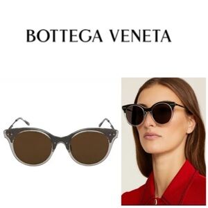 BOTTEGA VENETA 50MM Round Unisex Core Sunglasses in grey/brown